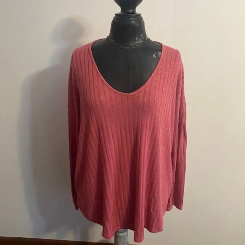 A.n.a. Coral Rib knit scoop neck 3/4 sleeves sweater, size XL